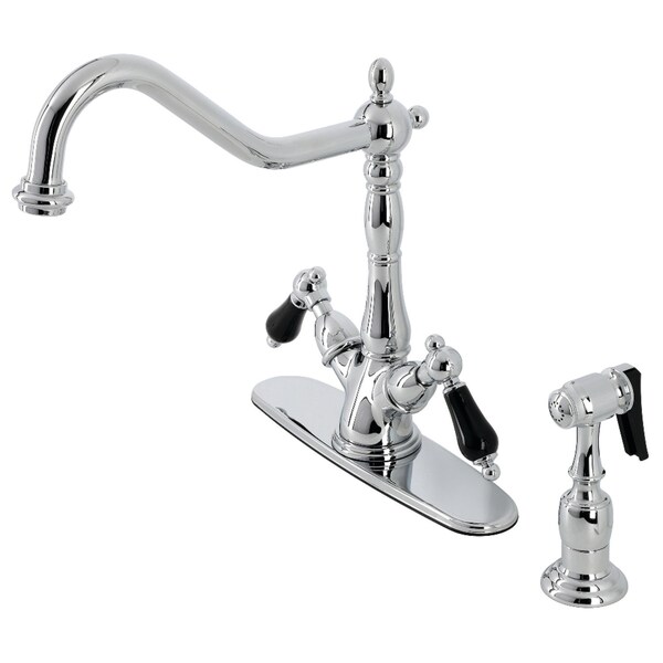 KS1231PKLBS 8" Centerset Deck Mount Kitchen Faucet W/ Brass Sprayer, CP